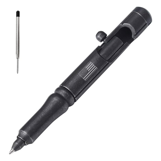 Cool Hand 5.1'' Bolt Action Tactical Pen,Cannon Style Stylus,USA Flag Logo