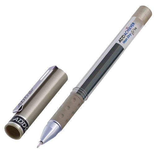 Add Gel Add Achiever Gel Pen Set Of 10 Pens Transparent Body With Silver Cap Blue