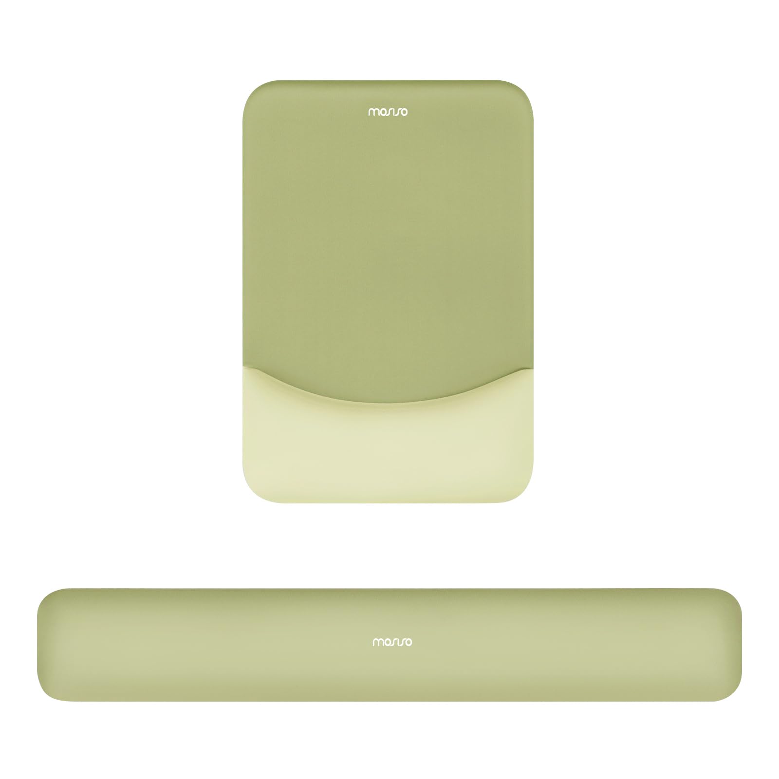 MOSISO Wrist Rest Support Mouse Pad & Keyboard Set, Olive Green