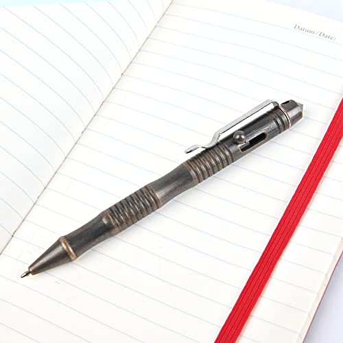 SMOOTHERPRO Solid Brass Bolt Action Pen，Compatible with Parker，Retro Black