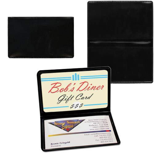 STORE SMART Black Folding Business Card Holders - 20 Pack - Polypropylene Plastic (RPP2915BK20)