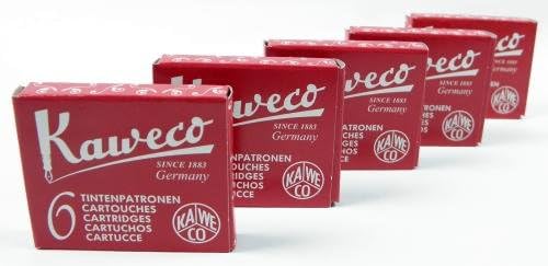 Kaweco Fountain Pen Ink Cartridges short, Ruby Red (Red), 30 pc.