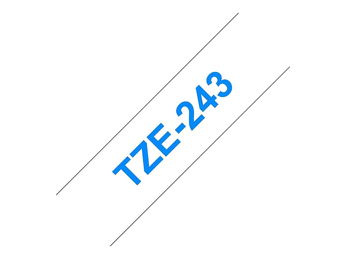 Brother Tape, Retail Packaging, 3/4 Inch, Blue on White (TZe243)