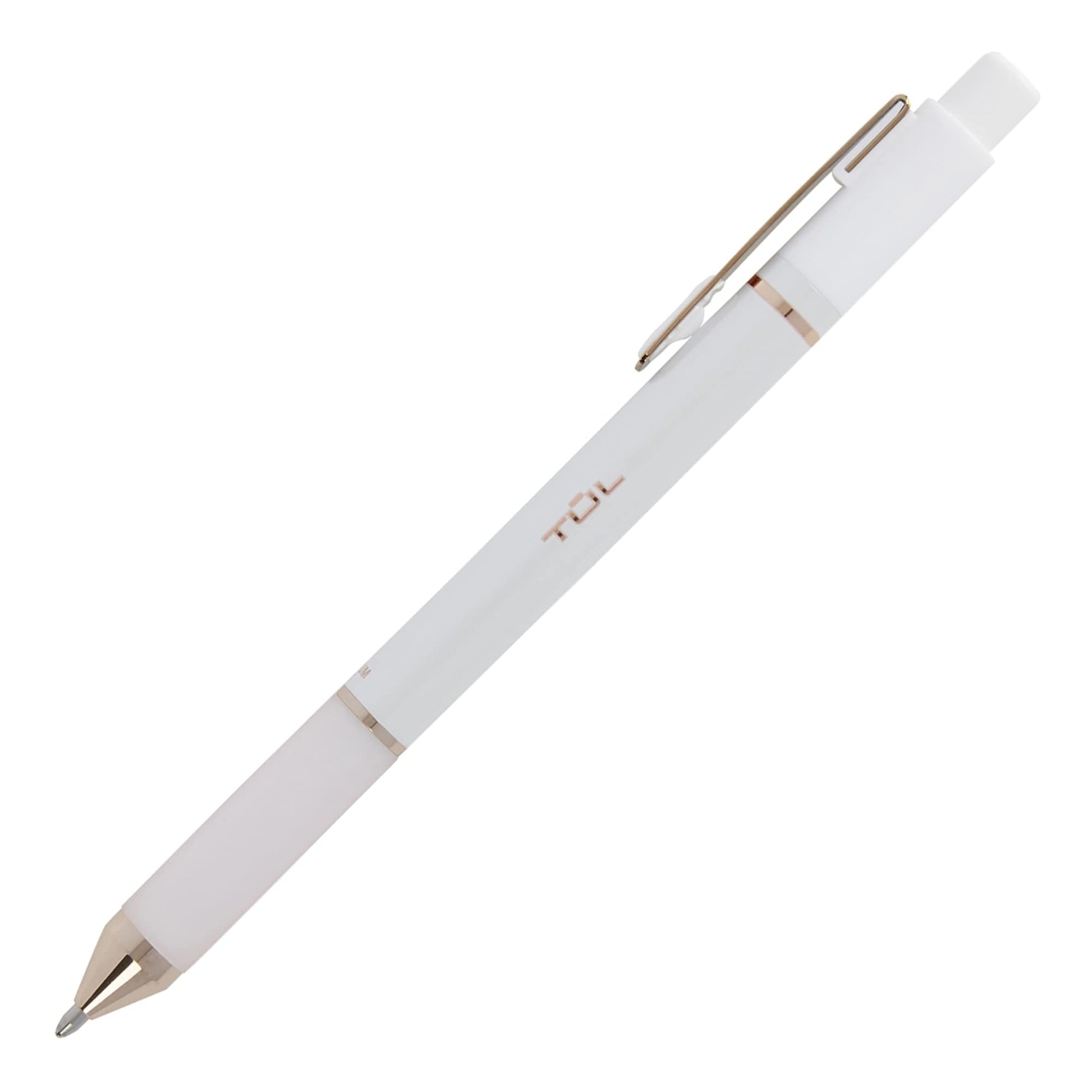 TUL® GL Series Retractable Gel Pens, Medium Point, 0.7 mm, Pearl White Barrel, Blue Ink, Pack Of 12