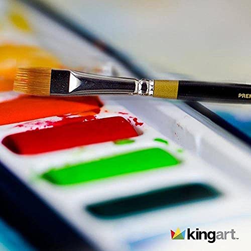 KINGART Premium Original Gold 9120-3/4 RAKE Series Artist Brush, Golden Taklon Synthetic Hair