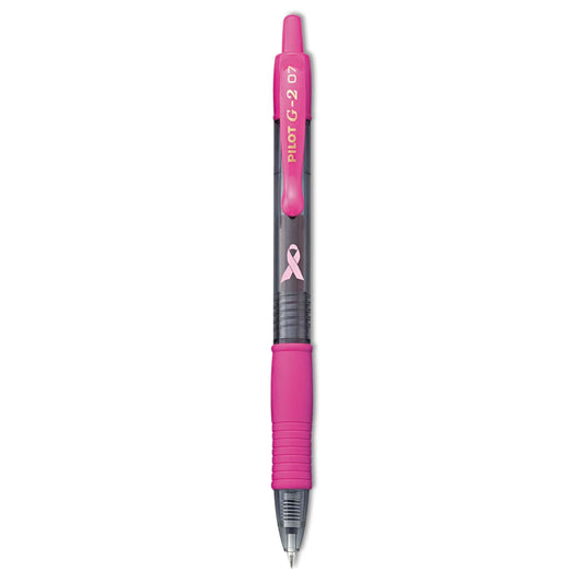 PILOT G2 Premium Gel Pens, Fine Point 0.7mm, Pink/Black Ink, 12-Pack