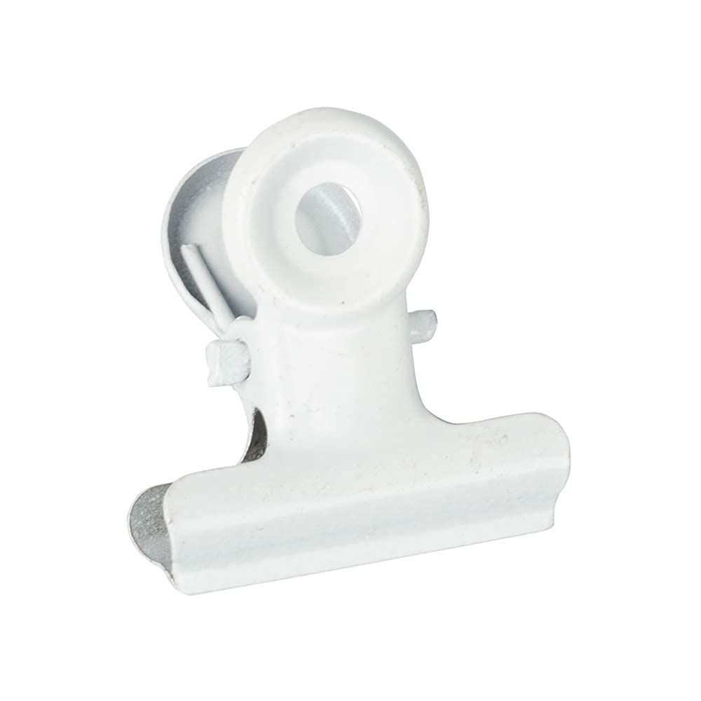 JAM PAPER Metal Bulldog Clips - Small - 22mm - White - 25/Pack