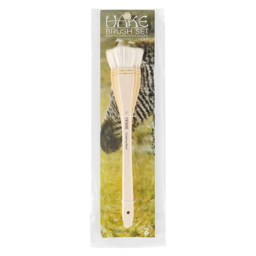 Creative Mark Artist Hake Brush for Watercolor - 3 Piece Art Set - Acrylic Paintbrush Painting Kit