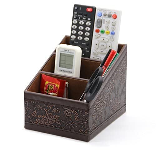 Medifier Elegant Leather Desk Stationery Organizer,Multi-Function Desk Storage Box for