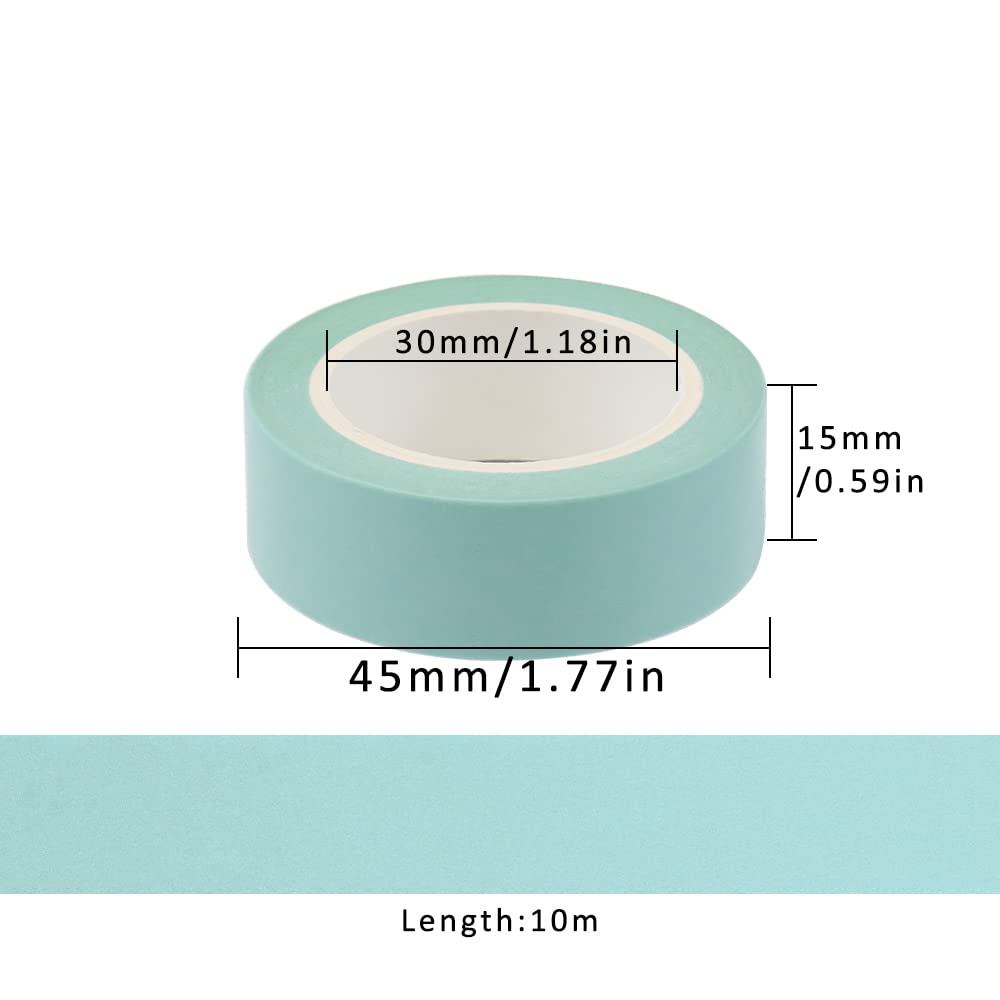 NatSumeBasics 2 Mint Green Washi Tapes Solid Masking Tape