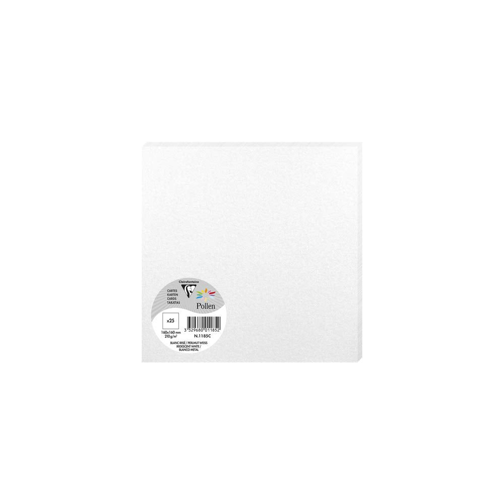Clairefontaine - Ref 1185C - Pollen Iridescent Card (Pack of 25 Sheets) - 160 x 160mm Sized, 210gsm