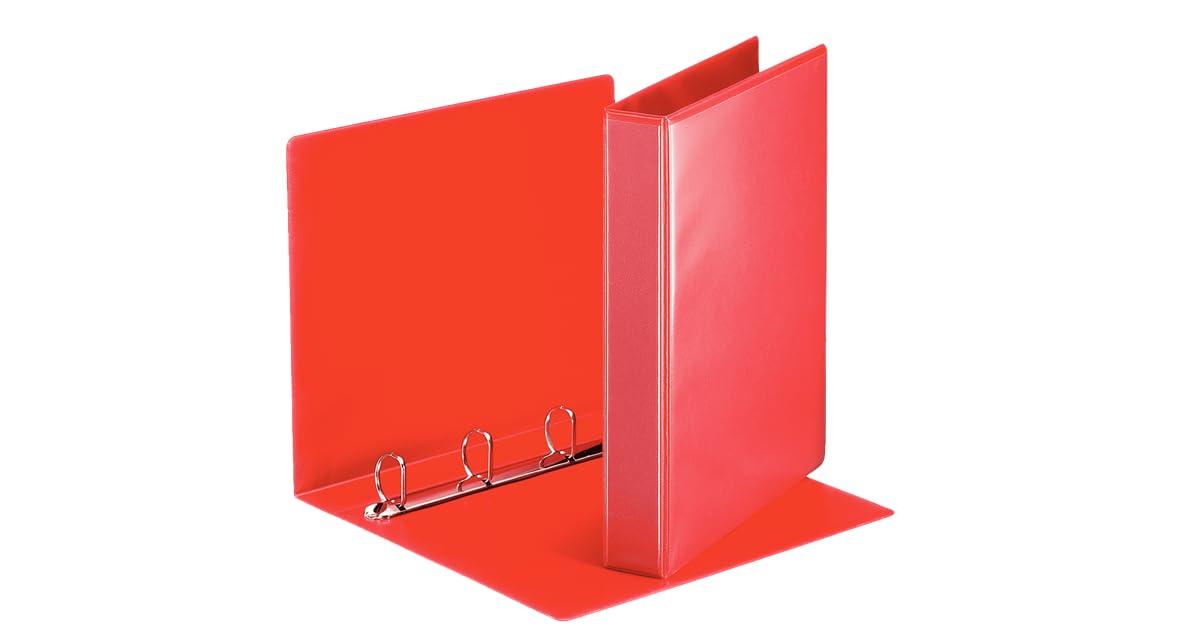 Esselte Essentials Presentation Binder, PVC, 3 cm Ring Diameter, 49713 - A4, Red