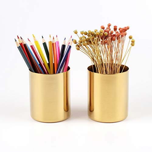 Pencil Cup Holder Desk Organizer, Gold Pen Pot Pen Holder Container Desktop Stationery Organizer