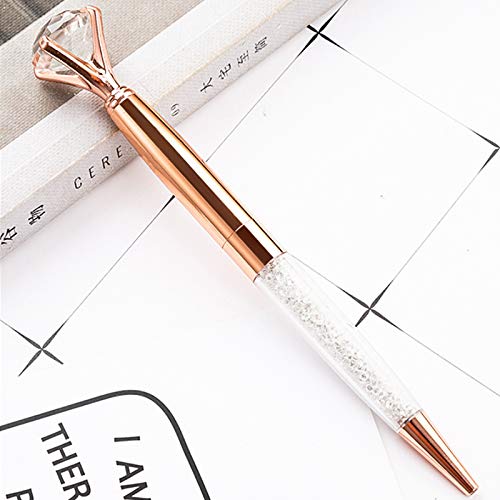 U Scinan 3Pcs Big Diamond Pen Crystal Metal Ballpoint Pens 0.5mm Black Ink Advertising Gif Pen