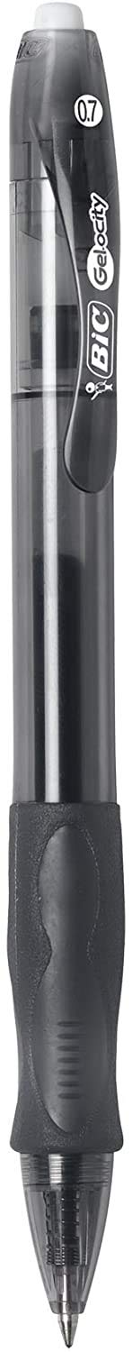 BIC SUPER SMOOTH Gel-ocity gel pens, Bulk Pack Of 24 Ink Pens, 12 Black And 12 Blue Retractable Gel