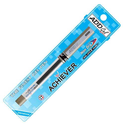 Add Gel Add Achiever Gel Pen Set Of 10 Pens Transparent Body With Silver Cap Blue