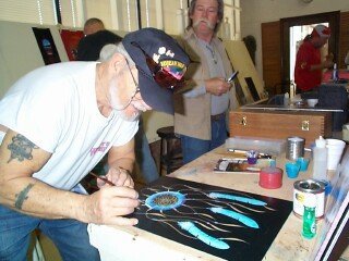 Size 00 Series Bobbo-Mack Super Quad 4 Action Scroll Pinstriper Brush Blue Squirrel & Black