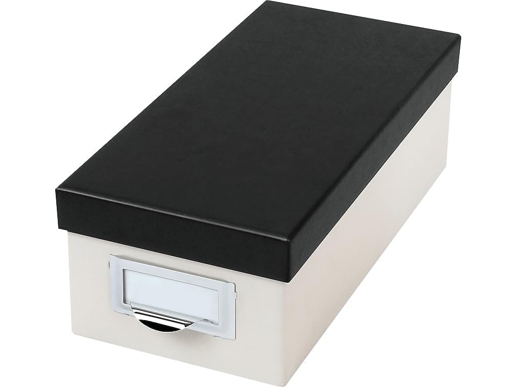 "Oxford Index Card Storage Box, 3" x 5", Marble White/Black" (406350)
