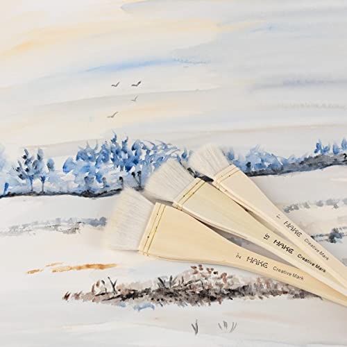 Creative Mark Artist Hake Brush for Watercolor - 3 Piece Art Set - Acrylic Paintbrush Painting Kit
