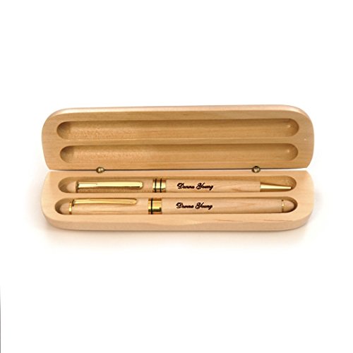 Personalized Solid Maple Wood Graduation Pen Set for Pianist