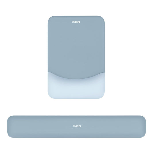 MOSISO Wrist Rest Support Mouse Pad & Keyboard Set, Aquamarine