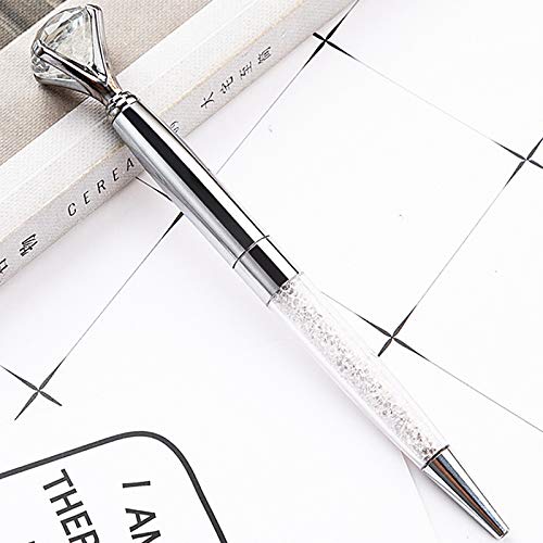 U Scinan 3Pcs Big Diamond Pen Crystal Metal Ballpoint Pens 0.5mm Black Ink Advertising Gif Pen