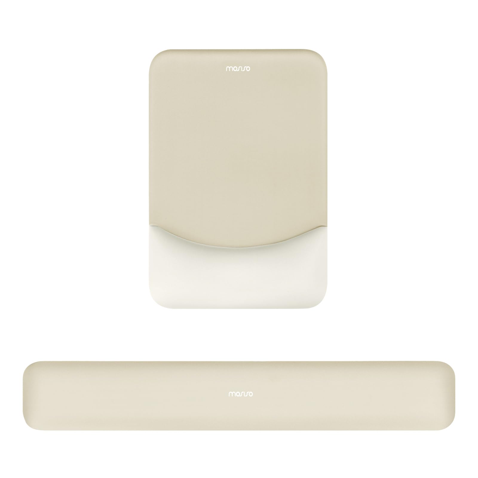 MOSISO Wrist Rest Support Mouse Pad & Keyboard Set, Khaki