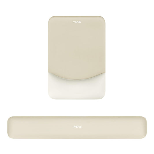 MOSISO Wrist Rest Support Mouse Pad & Keyboard Set, Khaki