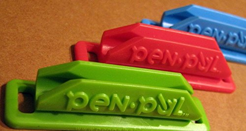 10 Pack Assorted Colors Pen Pal Pen Holders with Custom Advantage Black and Chrome Retractable Pen