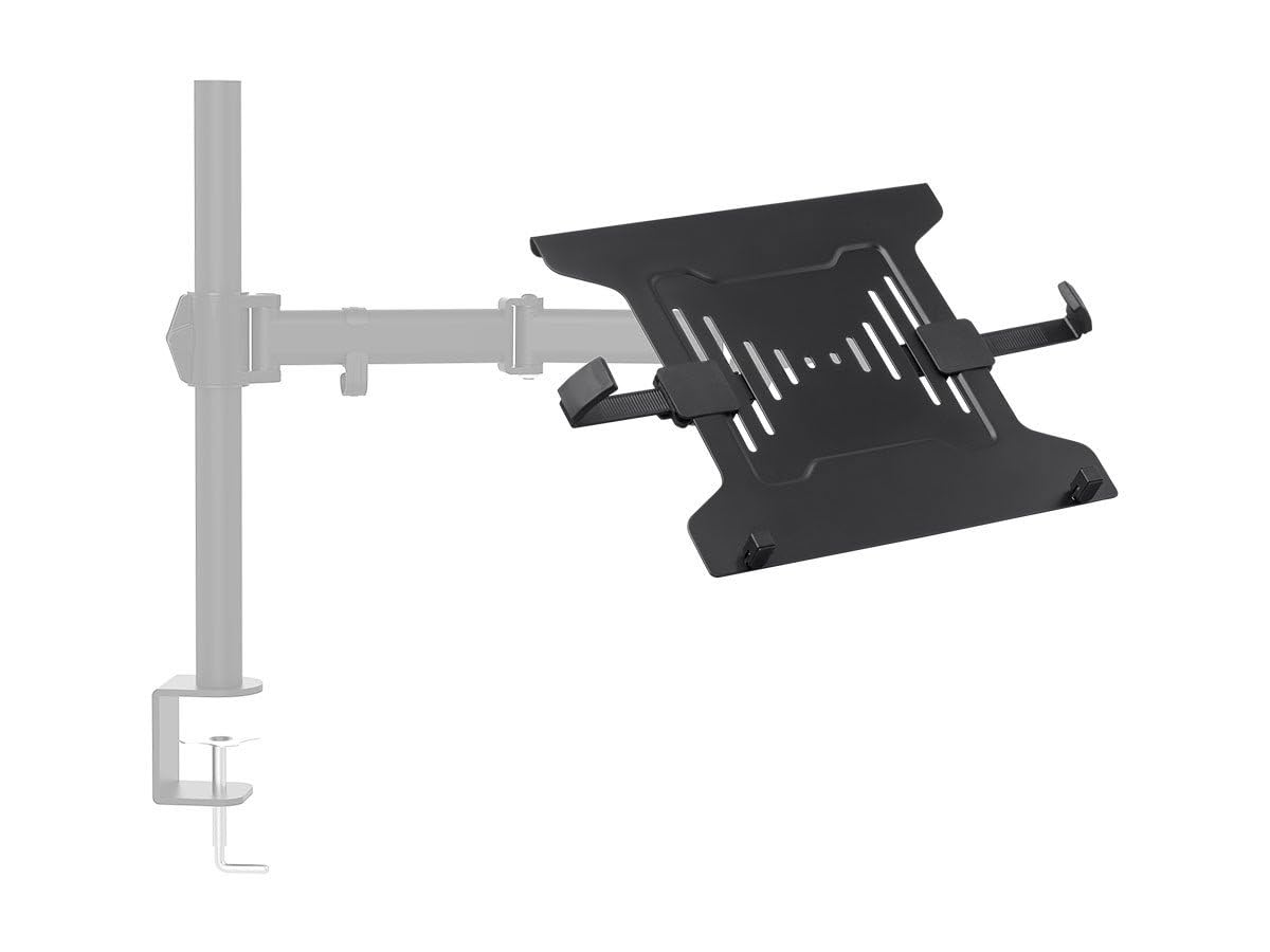 Monoprice Laptop Holder Attachment for Desk Mounts - Ideal for Work, Home, Office Laptops, Black