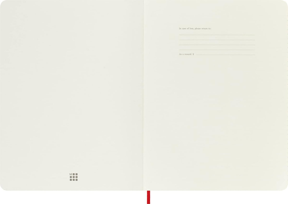 Moleskine Classic Notebook, Soft Cover, XL (7.5" x 9.5") Ruled/Lined, Scarlet Red, 192 Pages