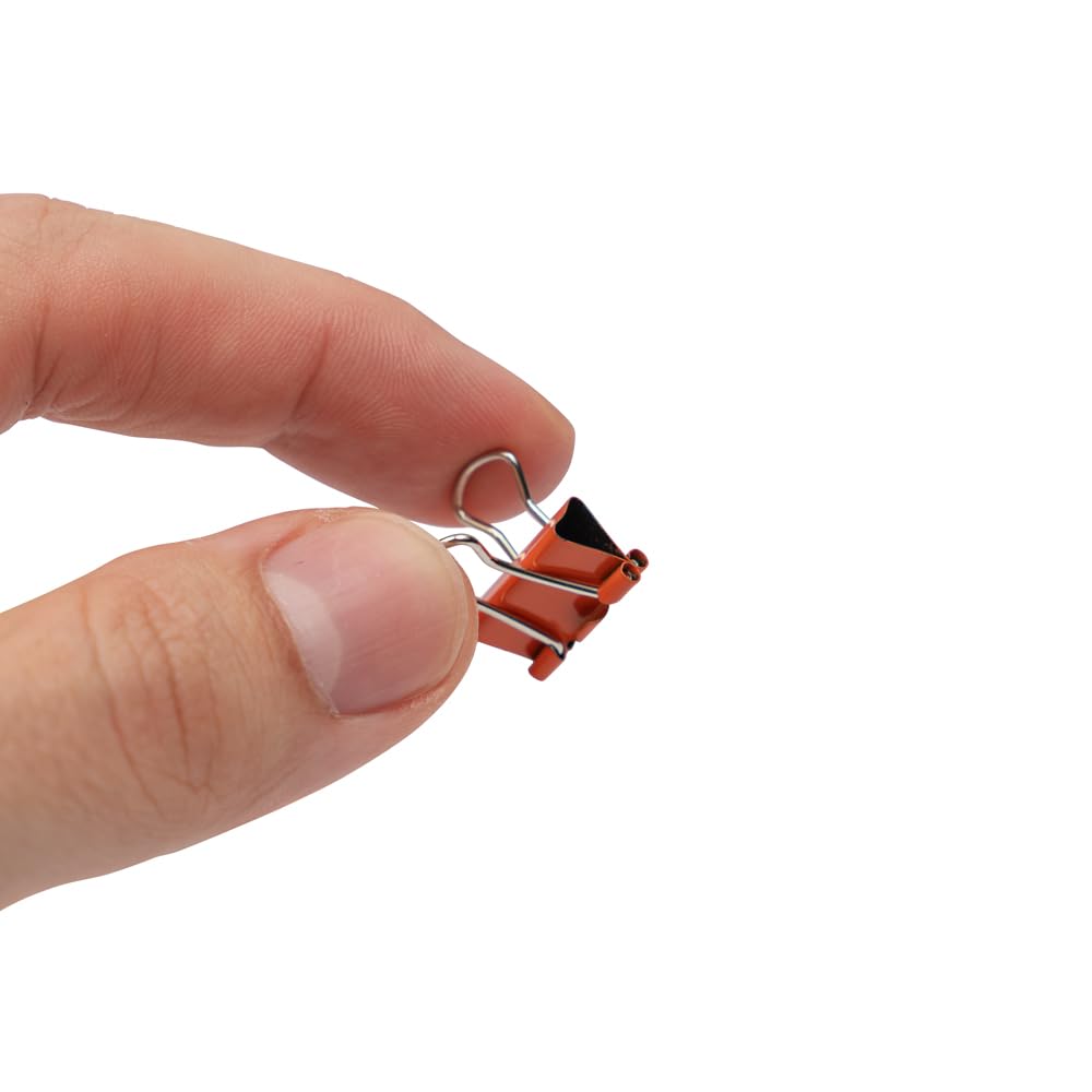 JAM PAPER Colorful Binder Clips - Extra Small - 3/5 Inch (15 mm) - Orange Binderclips - 30/Pack