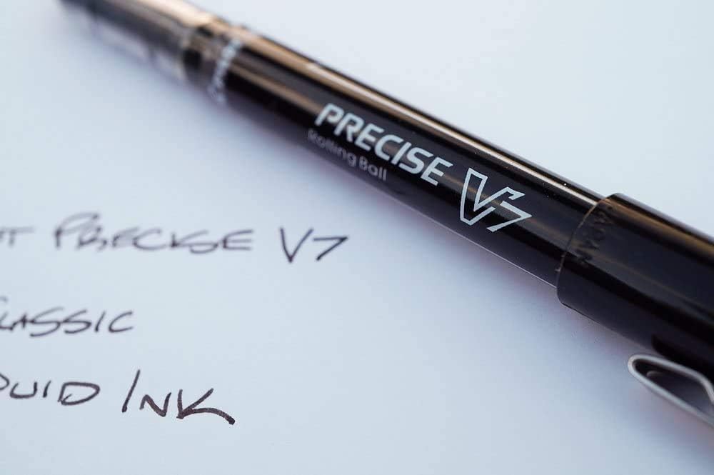 Precise V7 Stick Rolling Ball Pens, Fine Point (.7mm), Black Ink, 6-pk