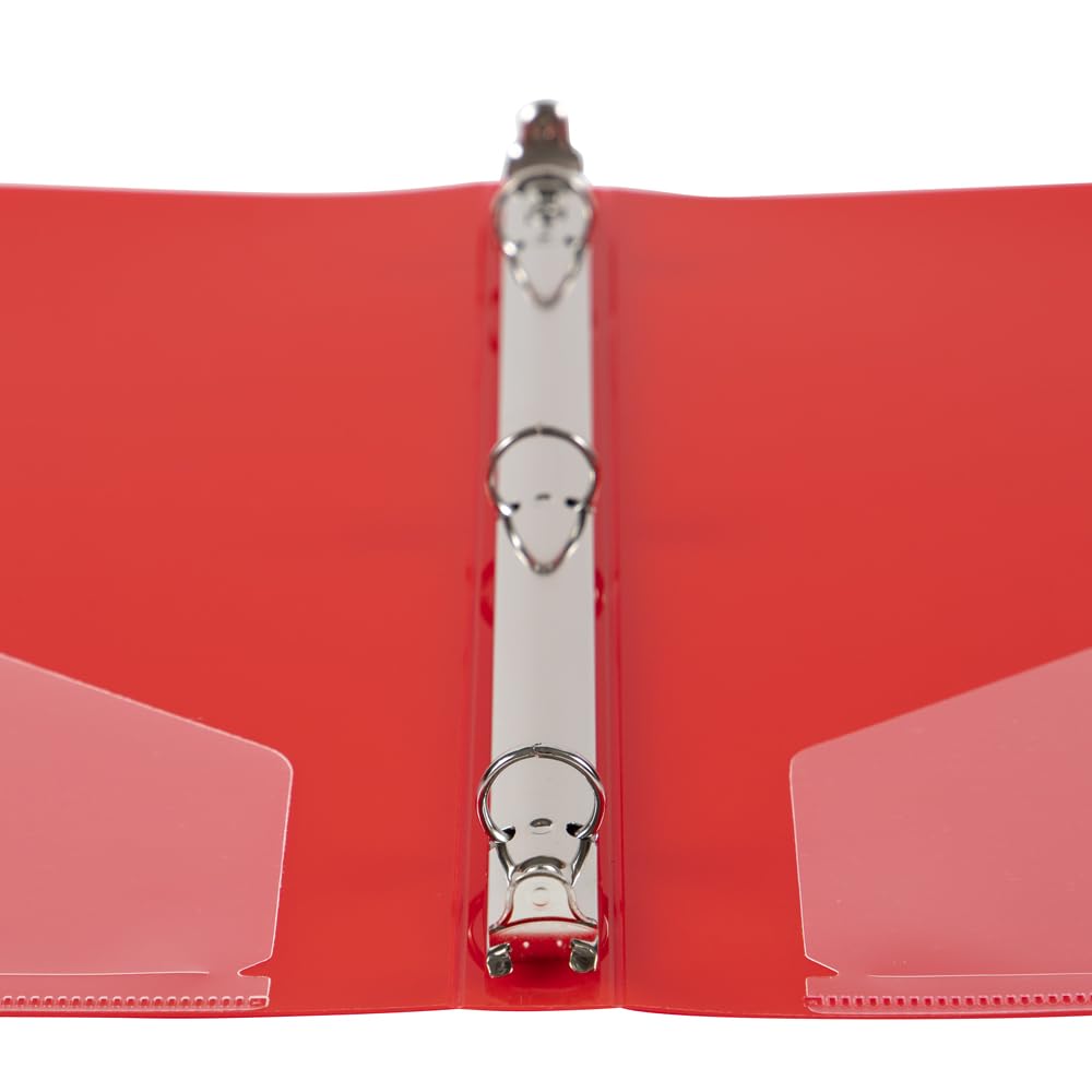 JAM PAPER Plastic 0.5 inch Binder - Red 3 Ring Binder - Sold Individually