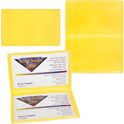 StoreSMART - Yellow Folding Business Card Holders - 25 Pack - Polypropylene Plastic (RPP2915Y-25)