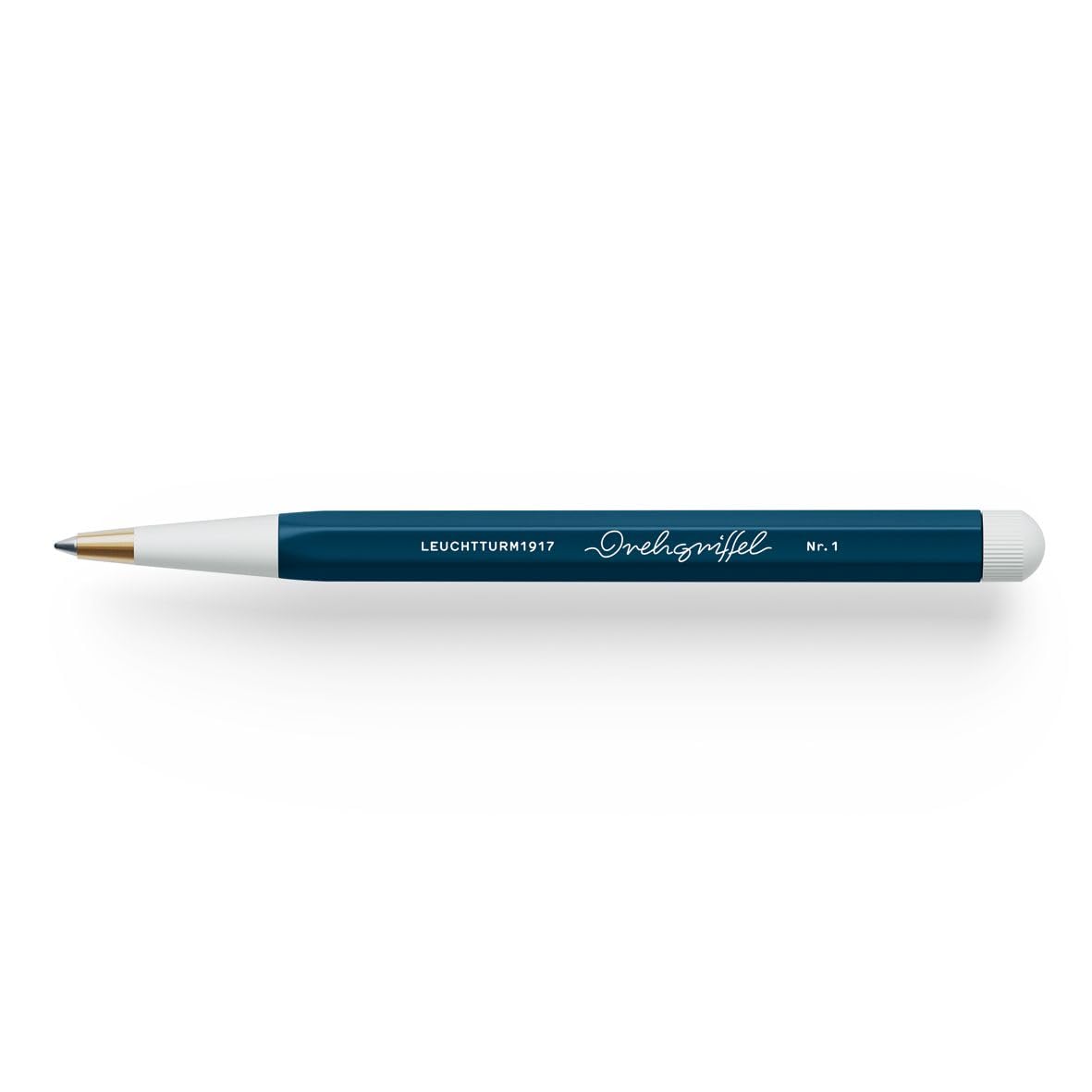 LEUCHTTURM1917 372214 Twist Pen No. 1, Brass, Aluminum, Ballpoint Pen Refill with Blue Ink, Design