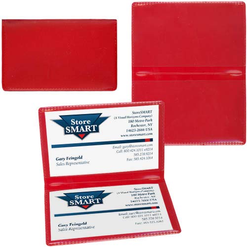 StoreSMART Red Folding Business Card Holders - 50 Pack - Polypropylene Plastic (RPP2915R50)