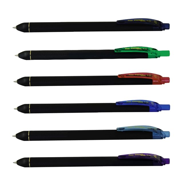 Pentel EnerGel Kuro Liquid Gel Pen, (0.7mm) Medium line, Sky Blue Ink, 12 Pack (BL437R1-S)