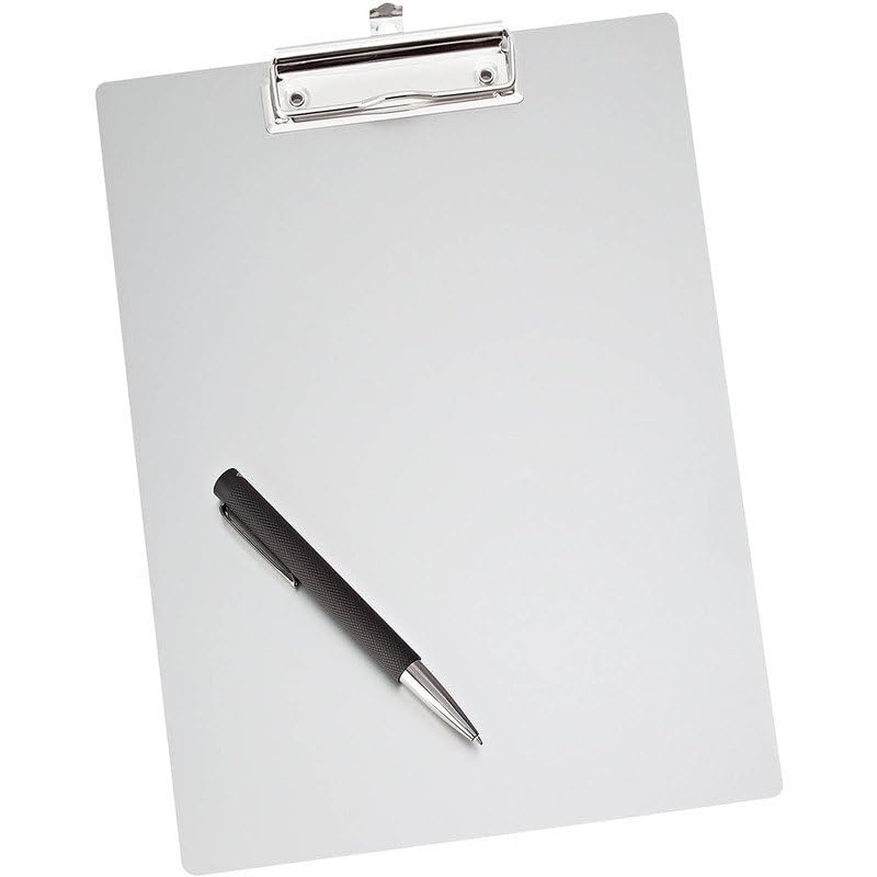 Wedo 057854 Clipboard A4 Writing Board with Rounded Corners Strong Clip and Hanging Hook Aluminium