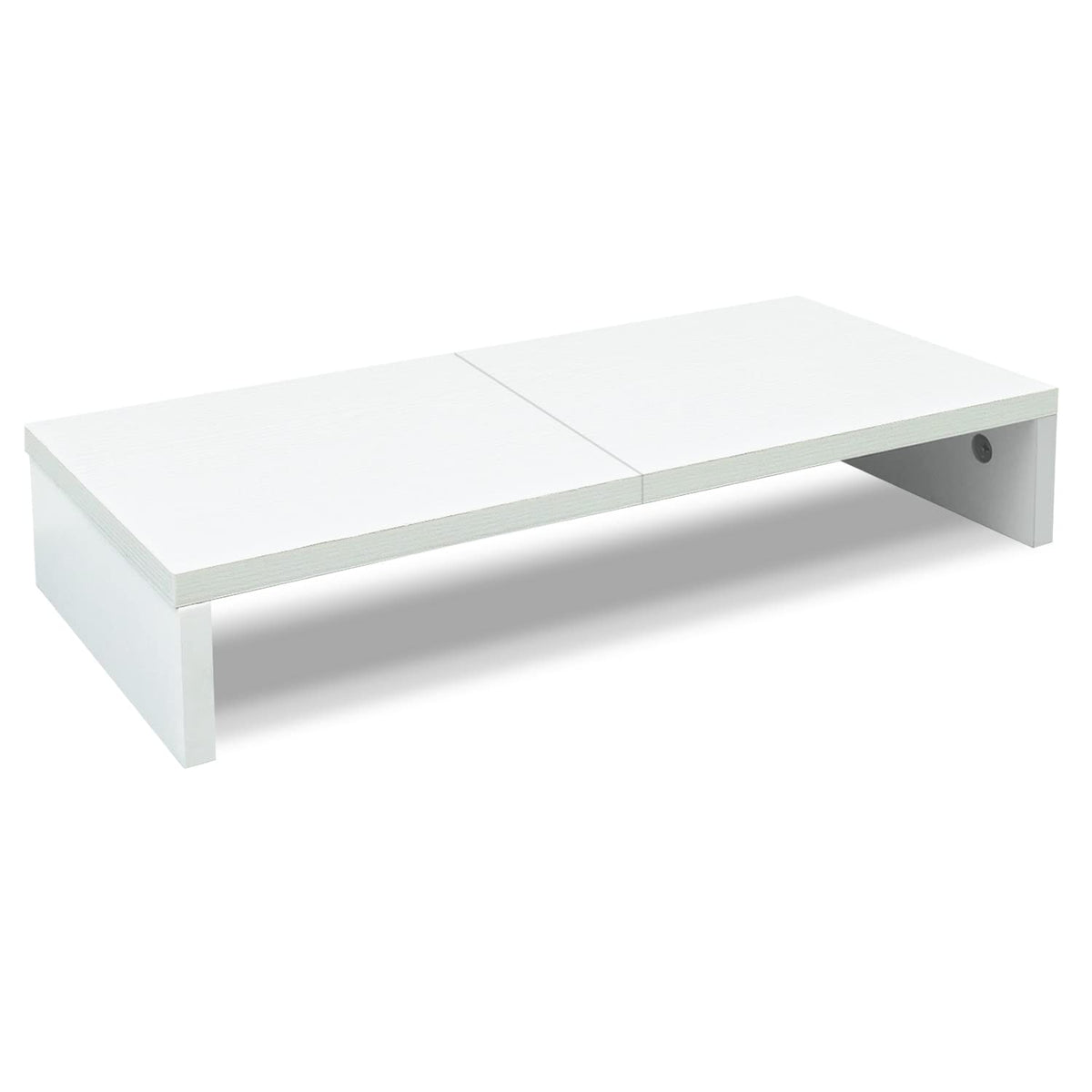 TEAMIX 20 inch White Monitor Stand Riser, Wood Desktop Computer Stand