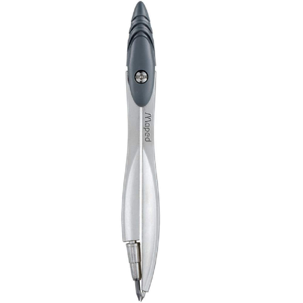 Maped - Study Mechanical Compass + Mechanical Pencil Case - Metal - School - Box - Grey