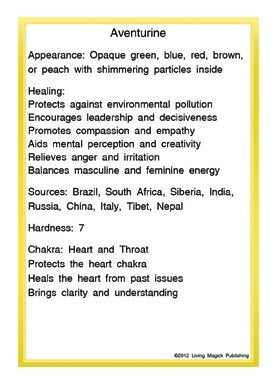 Crystals & Stones Learning Cards - Living Magick Learning Card Series - Self Study Flash Cards