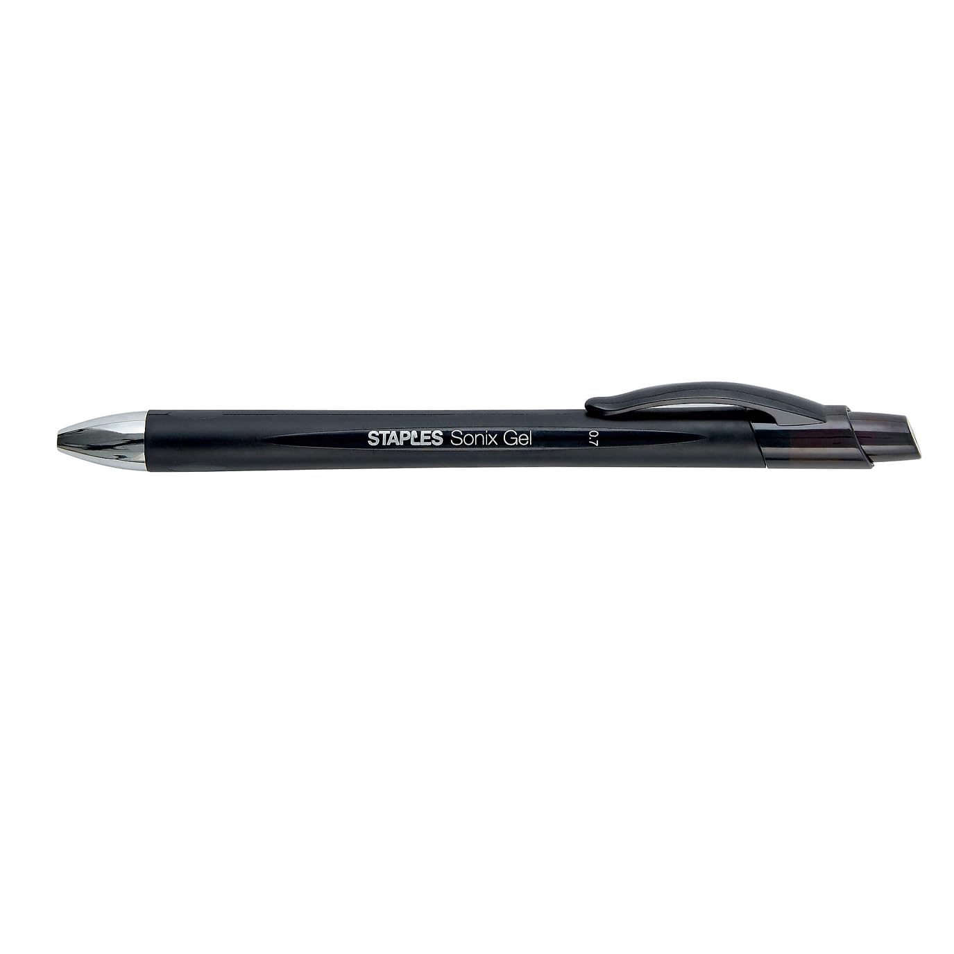 Staples Sonix Retractable Gel Pens, Medium 0.7mm, Black Ink, 36-Pack