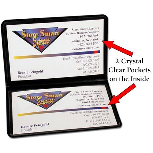 StoreSMART Black Folding Business Card Holders - 10 Pack - Polypropylene Plastic (RPP2915BK10)