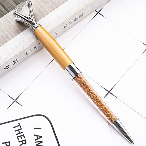 U Scinan 3Pcs Big Diamond Pen Crystal Metal Ballpoint Pens 0.5mm Black Ink Advertising Gif Pen