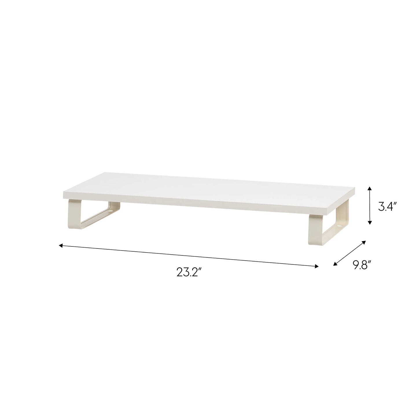 IRIS USA 1-Tier Monitor Stand with Metal Legs Desktop Organizer, White