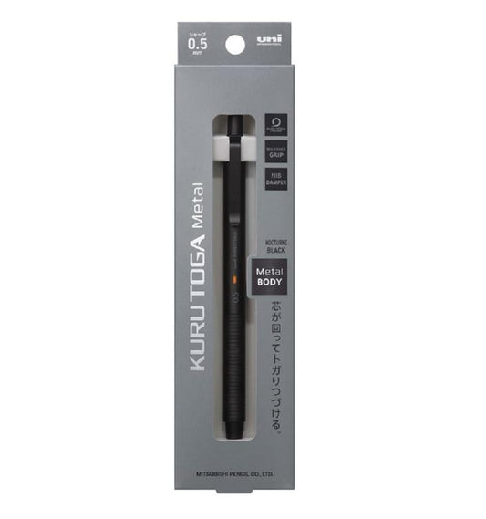 KURUTOGA Mitsubishi Pencil Mechanical Pencil Metal 0.5mm Nocturne Black M5KH1P.24 With Original