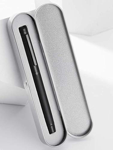 Brushed Black Forest Fude Pen, Bent Nib Calligraphy Fountain Pen (Fine to Broad) with Converter and
