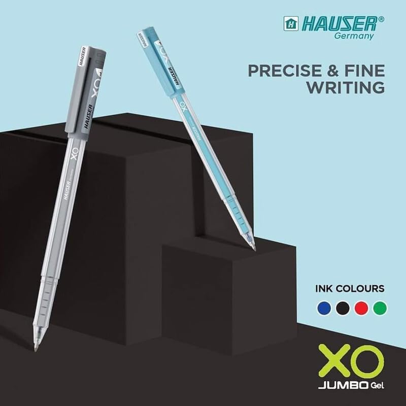Hauser Germany Xo Jumbo 0.6 Mm Gel Pen|Quick Dry Ink With Long Writing Jumbo Refill|Transparent