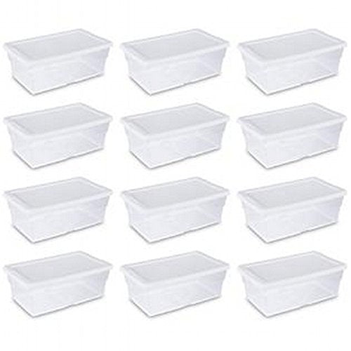 STERILITE Storage Box 13.5" X 8.3" X 4.8", 6 Qt. Clear - Pack of 12